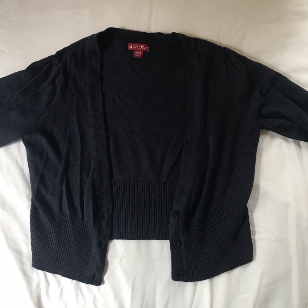 Navy Cropped Sweater